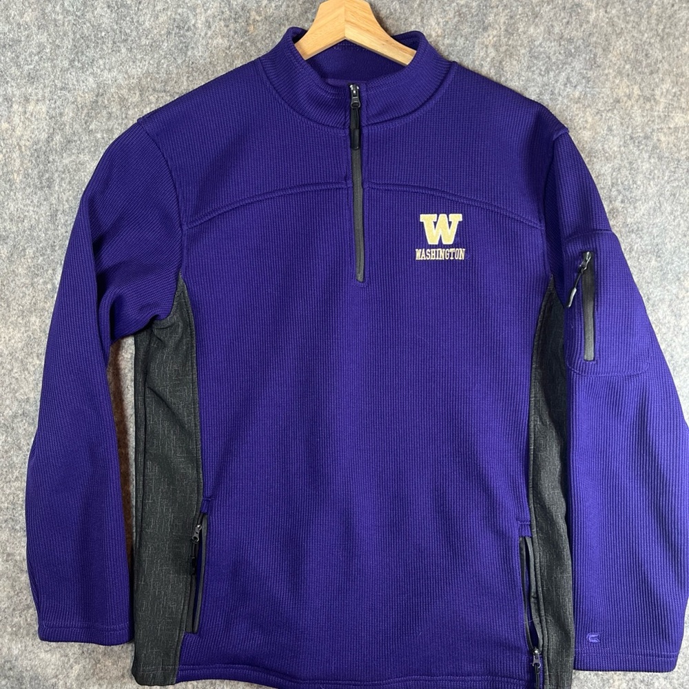 Washington Huskies Colosseum Utility Pullover Sweater Men’s Large 1/4 Zip Pocket